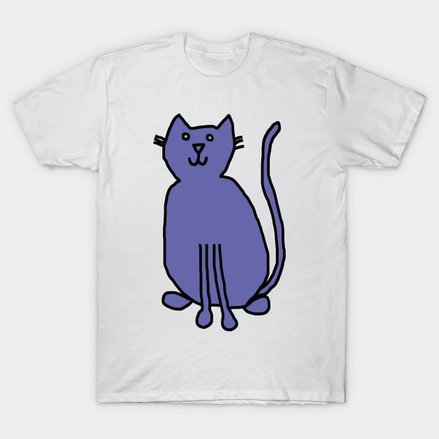 Very Peri the Periwinkle Blue Cat Color of the Year 2022 T-Shirt by ellenhenryart